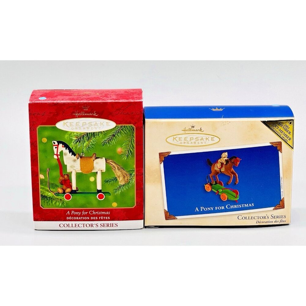 Hallmark Keepsake A Pony for Christmas Collectors Series Lot of 2 2000‎ 2002